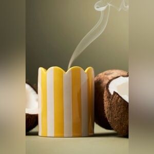 Anthropologie Fruity Casablanca Striped Scallop
Ceramic Candle, Coconut, NWT